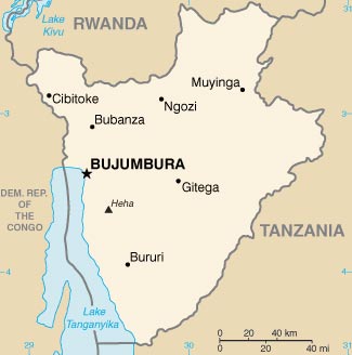 Map of Burundi